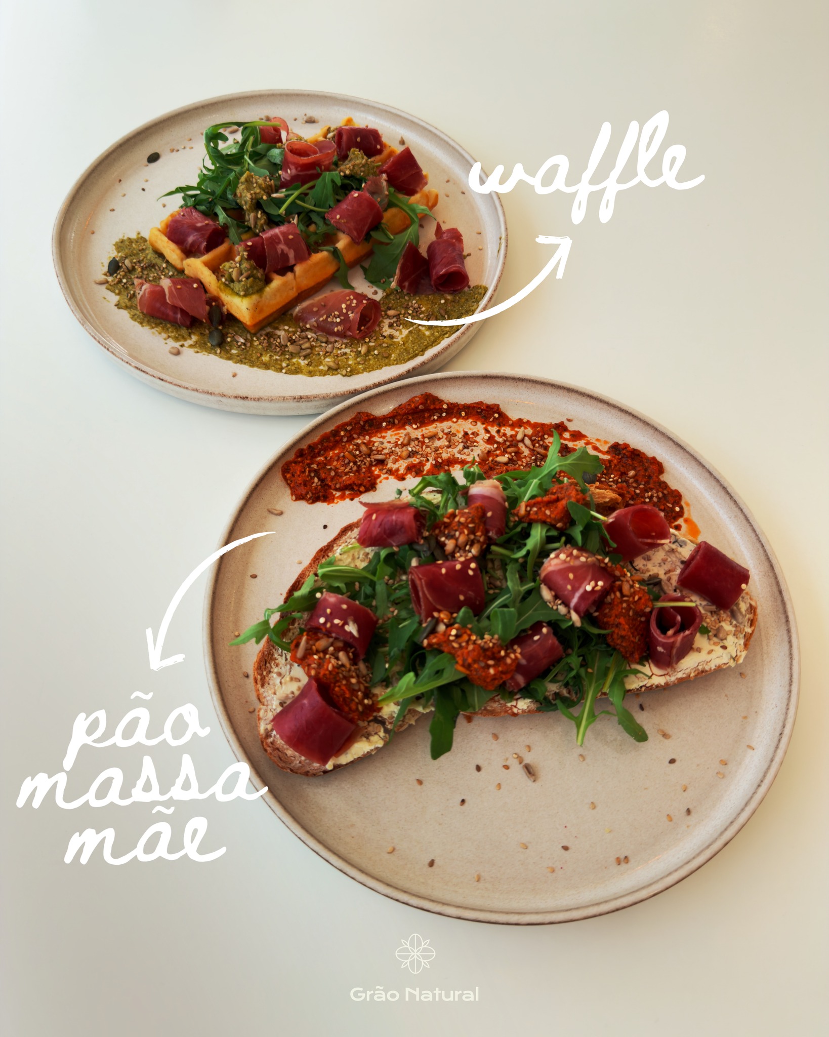 As nossas tostas ganharam liberdade. 🤭💚

A partir de agora, escolhes a tua base:
🥖 pão de massa mãe
🥐 croissant fermentação lenta
🥞 panqueca
🧇 waffle

Temos também opções sem gluten! 🌱
Vem descobrir o teu match. ✨

#graonatural #alimentaoteudia #arcosdevaldevez #comerbemviverbem #brunchlovers