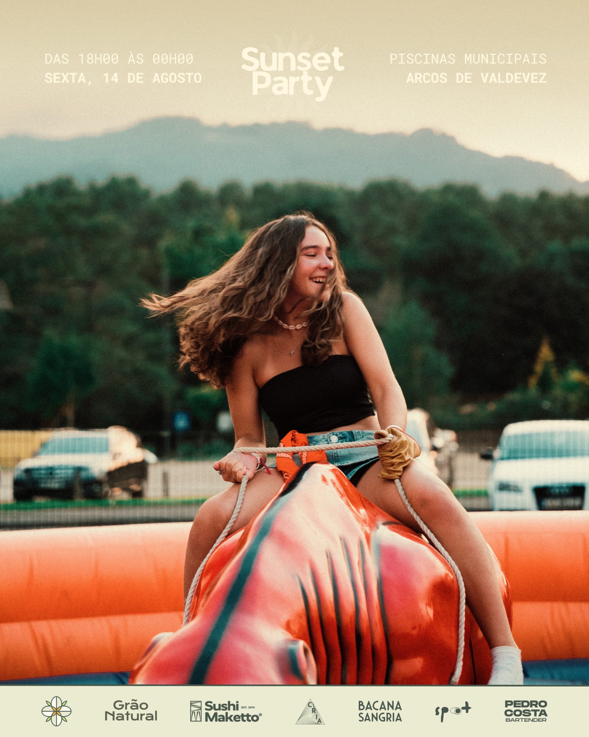 A apenas 10 dias da Sunset Party, temos uma surpresa para revelar. 👀👇

Sim, o touro mecânico está de volta. 🤩🐂🔥

Identifica nos comentários: qual aquele amigo que aceitaria este desafio? 🤠💬

Música, cocktails, petiscos e muitas surpresas. Marca na agenda: 
📅 14 de agosto
🕕 18h00 às 00h00
📍 Piscinas Municipais de Arcos de Valdevez

#graonatural #sunsetparty #festadeverao #touromecanico #arcosdevaldevez