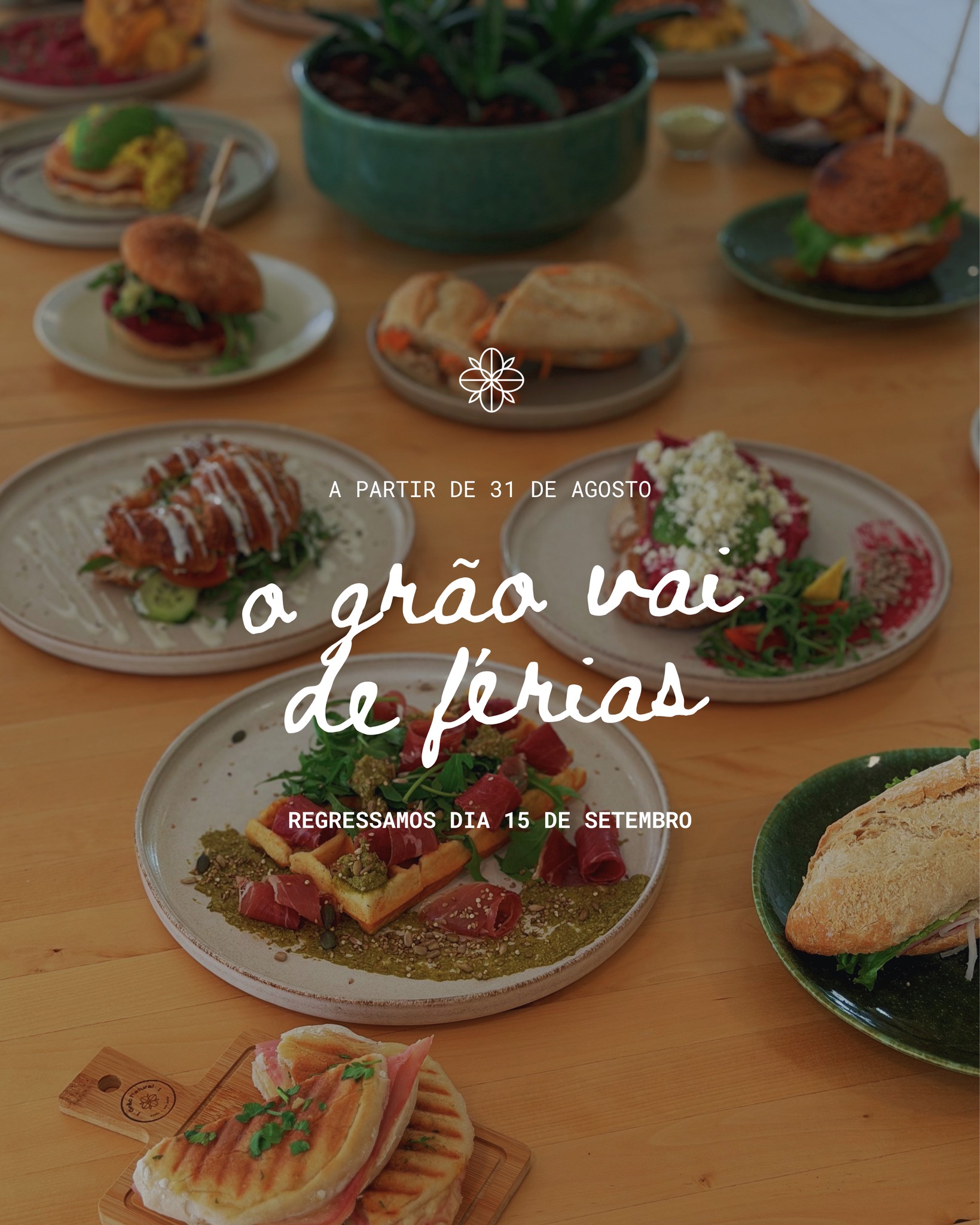 Vamos fazer uma pequena pausa. 🌿
De 31 de agosto a 14 de setembro, o Grão Natural estará encerrado para recarregar baterias. 🪫
Por isso, se ainda queres aproveitar um brunch, um almoço ou aquele café no Grão antes da pausa… tens até este domingo! 👀
Até já! 💚
_
#graonatural #alimentaoteudia #arcosdevaldevez #comerbemviverbem #brunchlovers